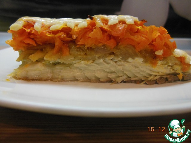 Mackerel baked with vegetables