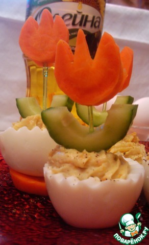 Spring deviled eggs