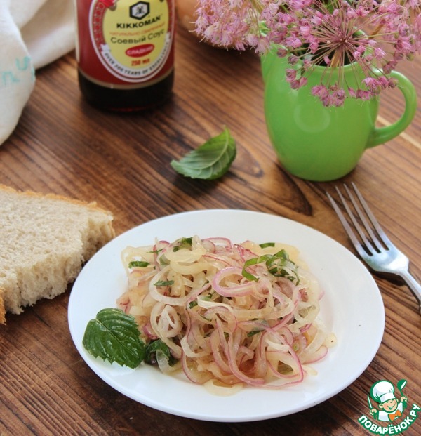 Salad onions with mint