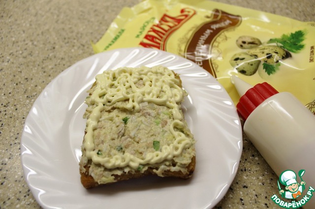 Fish salad on toast