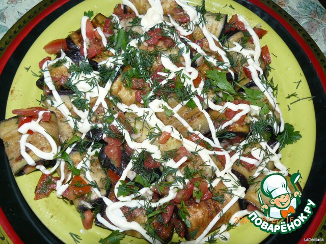 Eggplant rolls with tomatoes