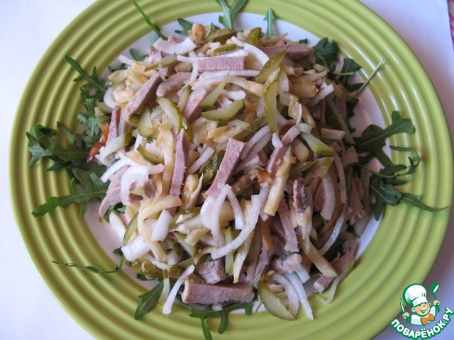 Tongue salad with celery