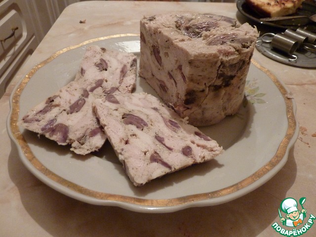 Chicken ham with hearts