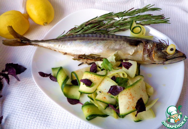 Mackerel with rosemary and zucchini salad from Jamie Oliver