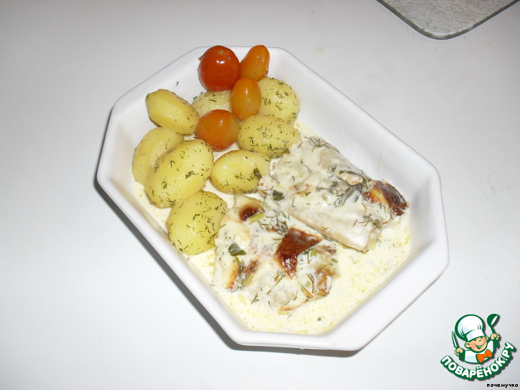 Pangasius in parsley butter sauce