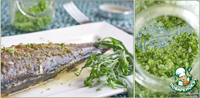 Sea bass with garlic confit and tarragon