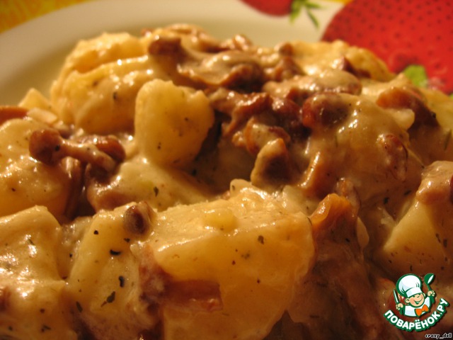 Potatoes with mushrooms and Basil Yummy