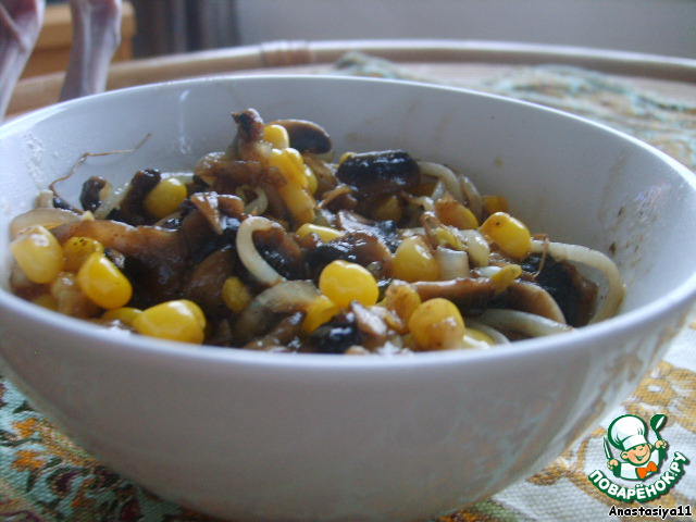 Warm salad of mushrooms