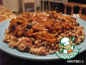 Buckwheat porridge with champignons