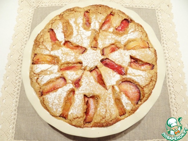 Cake of millet cereal with plums