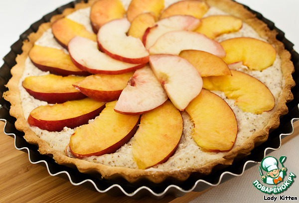 Almond cake with peaches