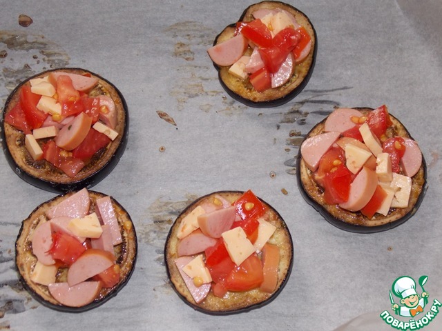 The pizza is the eggplant 
