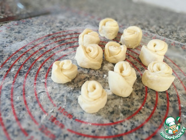 Roses made from dough