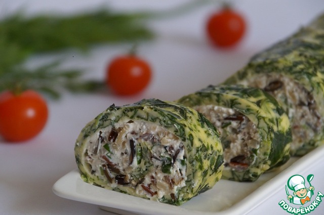 Roulade of spinach with rice