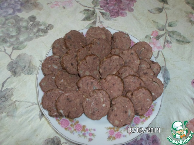 Pudding from the liver with mushrooms