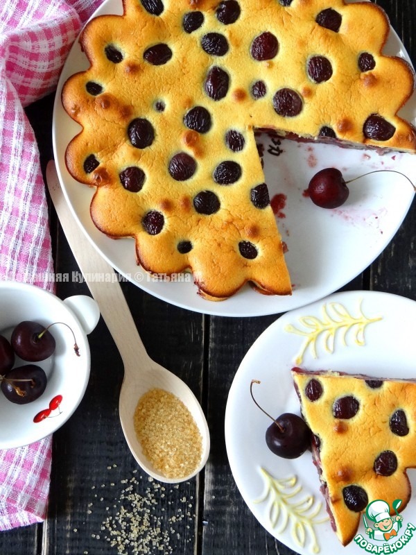 Clafoutis with cherries and cinnamon