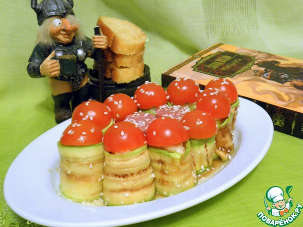 Рулетики из цукини-гриль с кус-кусом 
