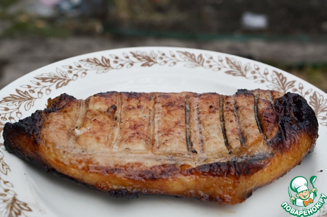 Spicy pork loin on the grill