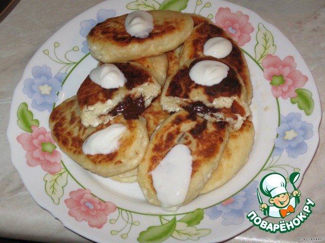 Cheese cakes with chocolate