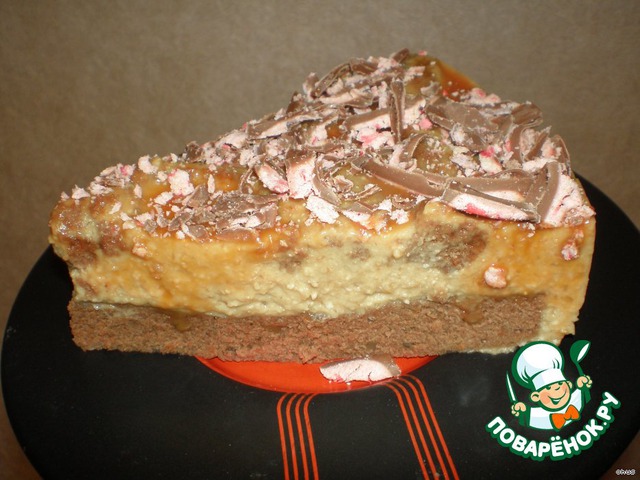 Sponge cake cheese cake with the aroma of coffee, walnuts and vanilla