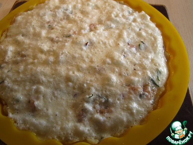 Quiche with salmon and rice