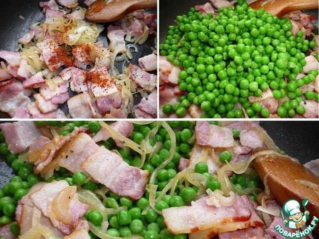 Green peas with bacon