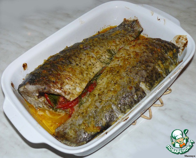 Carp baked in the oven