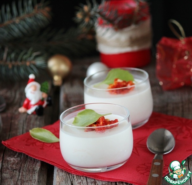 Vegetable Panna cotta with cheese