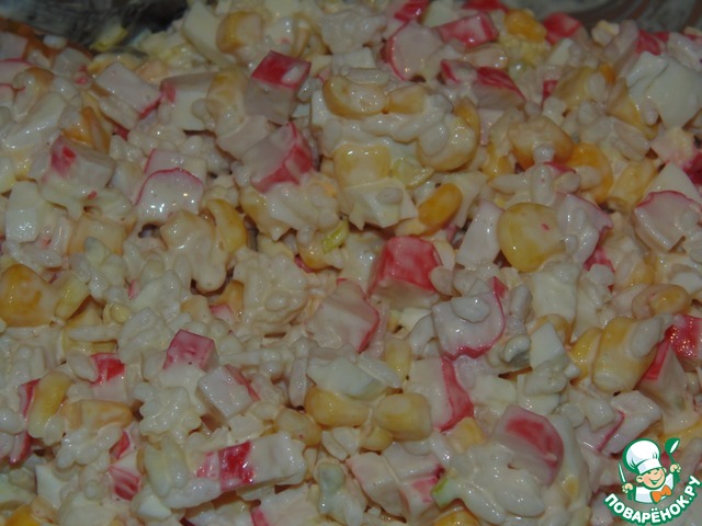The forgotten salad of crab sticks