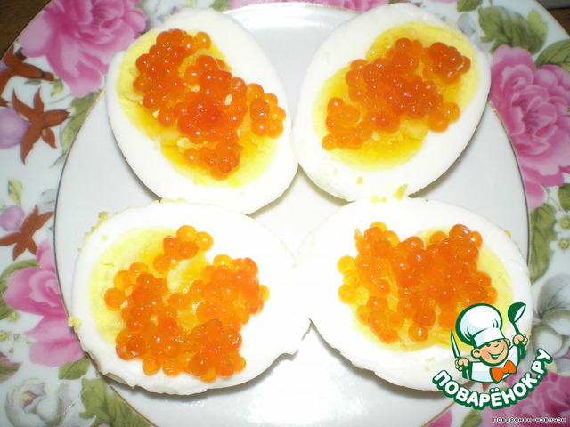 Eggs with caviar