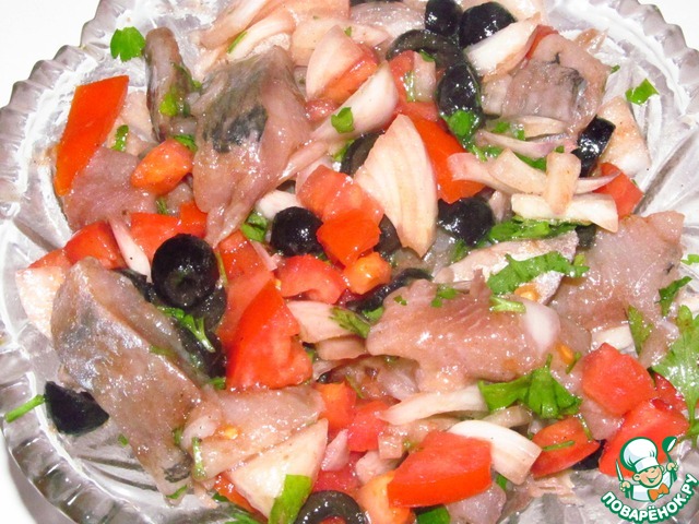 Appetizer of herring in the Mediterranean