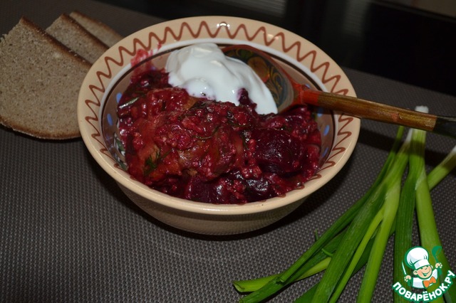 Spondre (pork with beets)