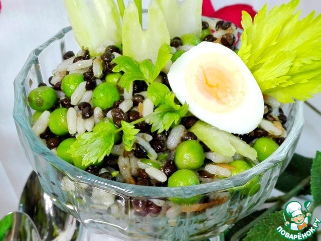 Salad of rice and lentils