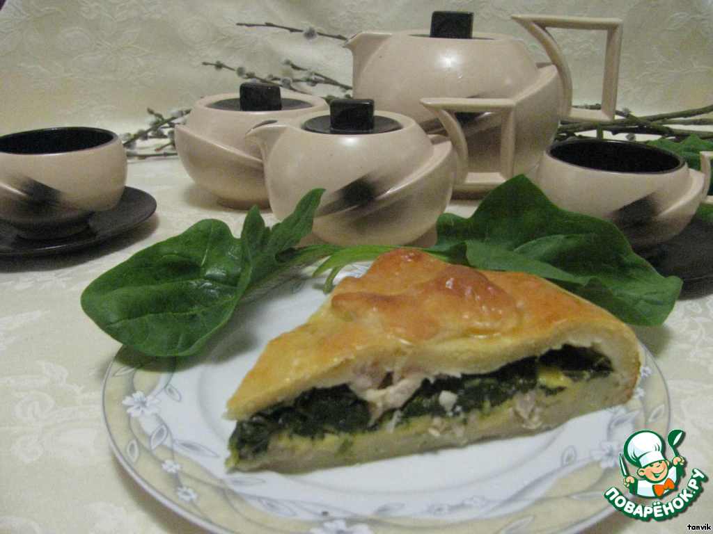 Пирог с курицей и шпинатом