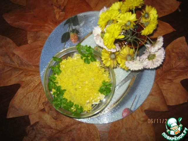 Salad with cheese and Apple