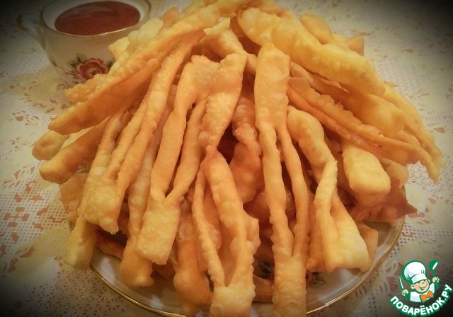 Crispy sticks cheese-based