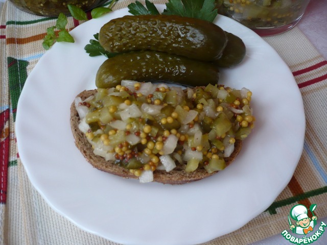 Appetizer of pickled cucumbers