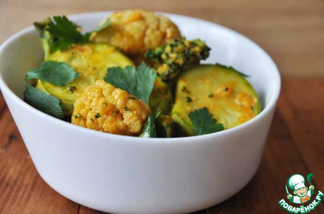 Vegetables in a spicy carrot sauce