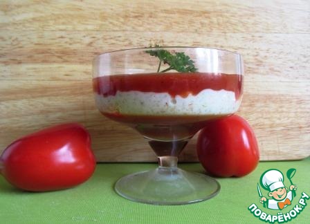 Fish mayonnaise in a spicy tomato marmalade