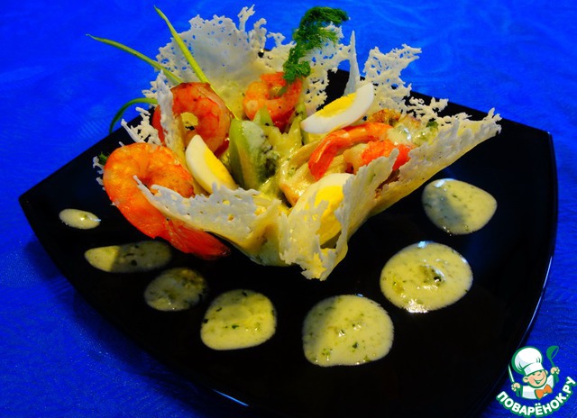 Parmigiana platter with shrimp