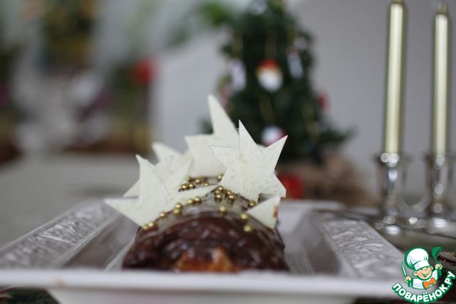 Chocolate caramel Christmas log