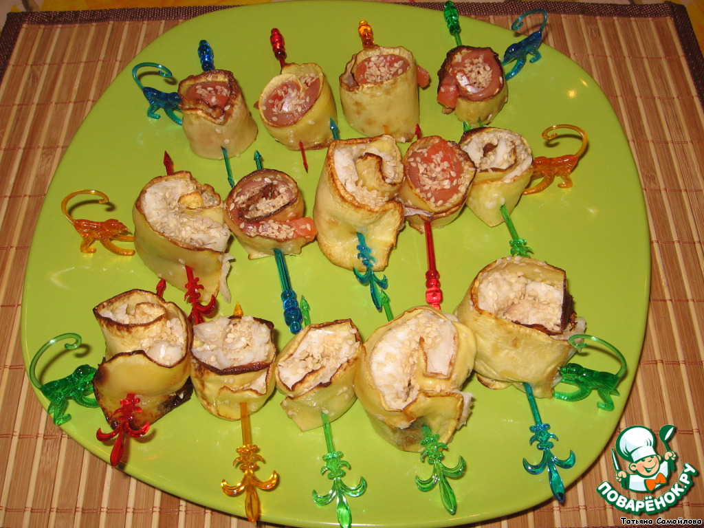 Squash rolls with fish