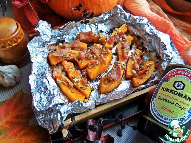 Pumpkin, baked with bacon