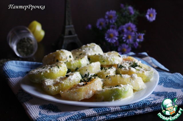 Zucchini with cream and tarragon