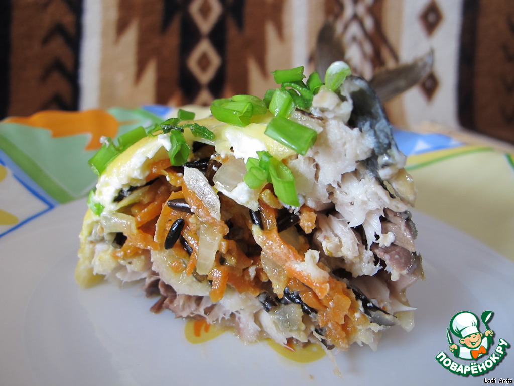 Mackerel with wild rice