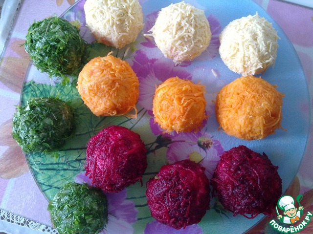 Potato balls mixed colors