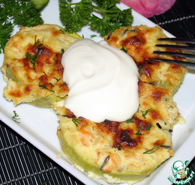 Zucchini with ricotta and wild rice
