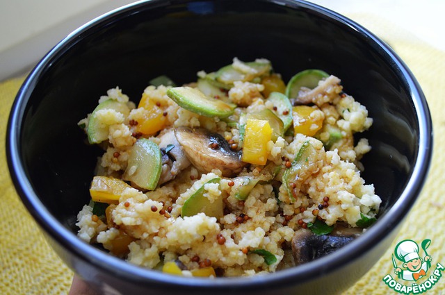 Warm millet salad with