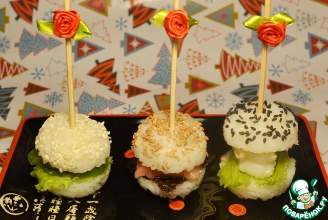 Mini sushi burgers