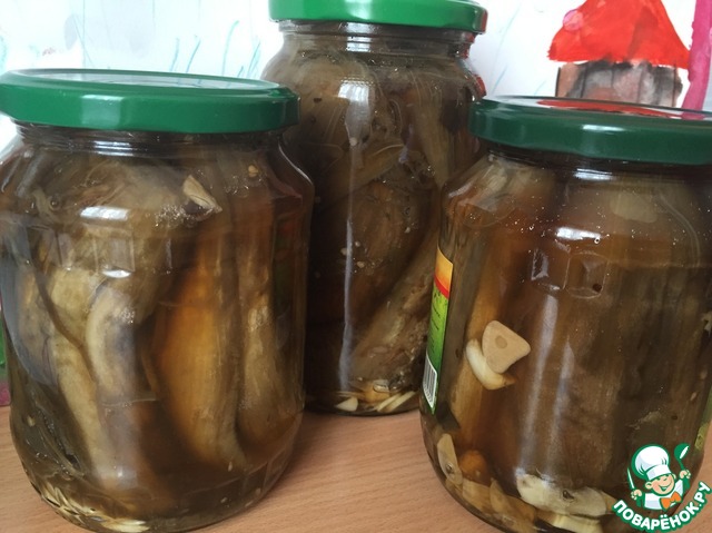 Baked eggplant. Preparation for the winter
